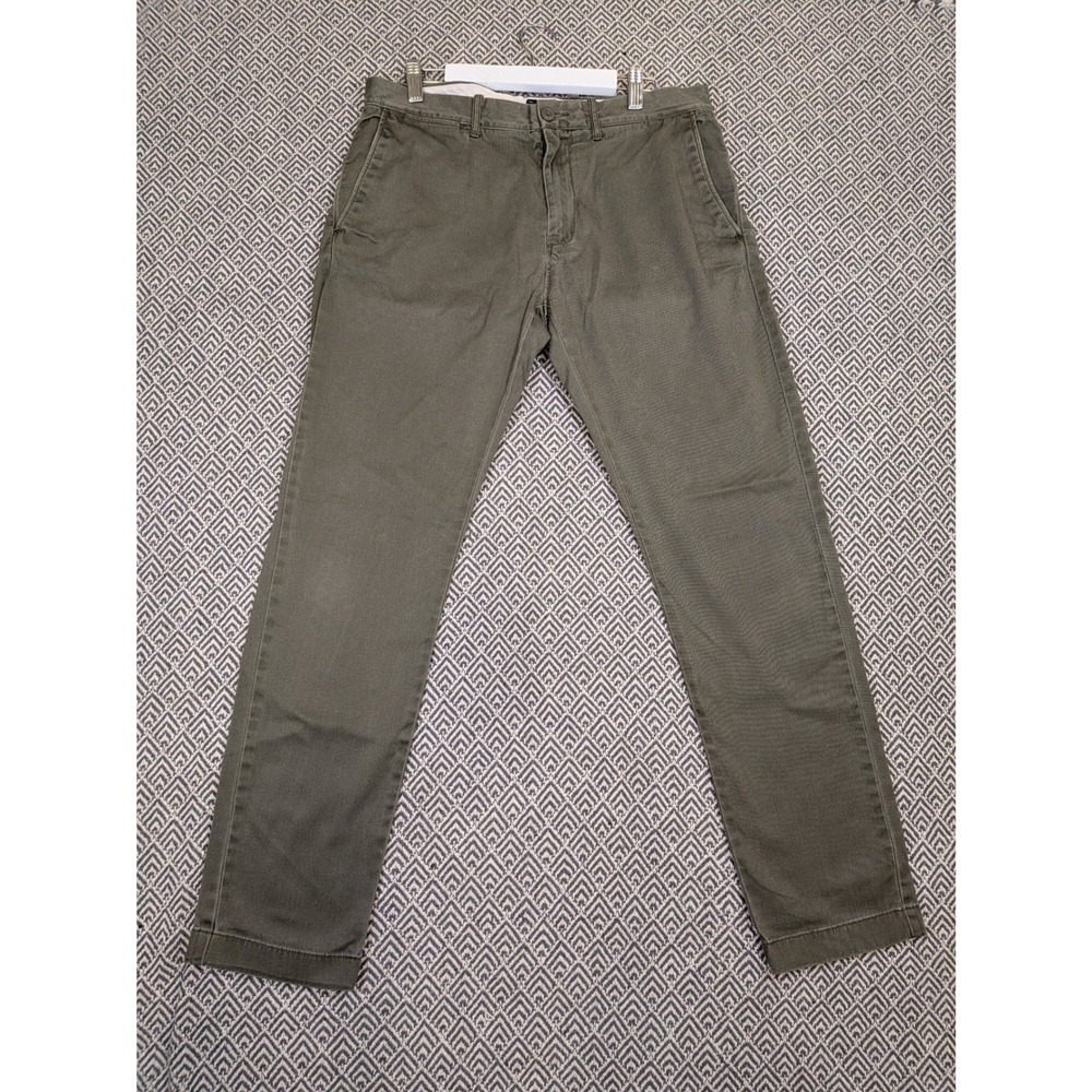 J.Crew Mens Stretch Pants 31x30 Olive Green Slim Chino Khaki